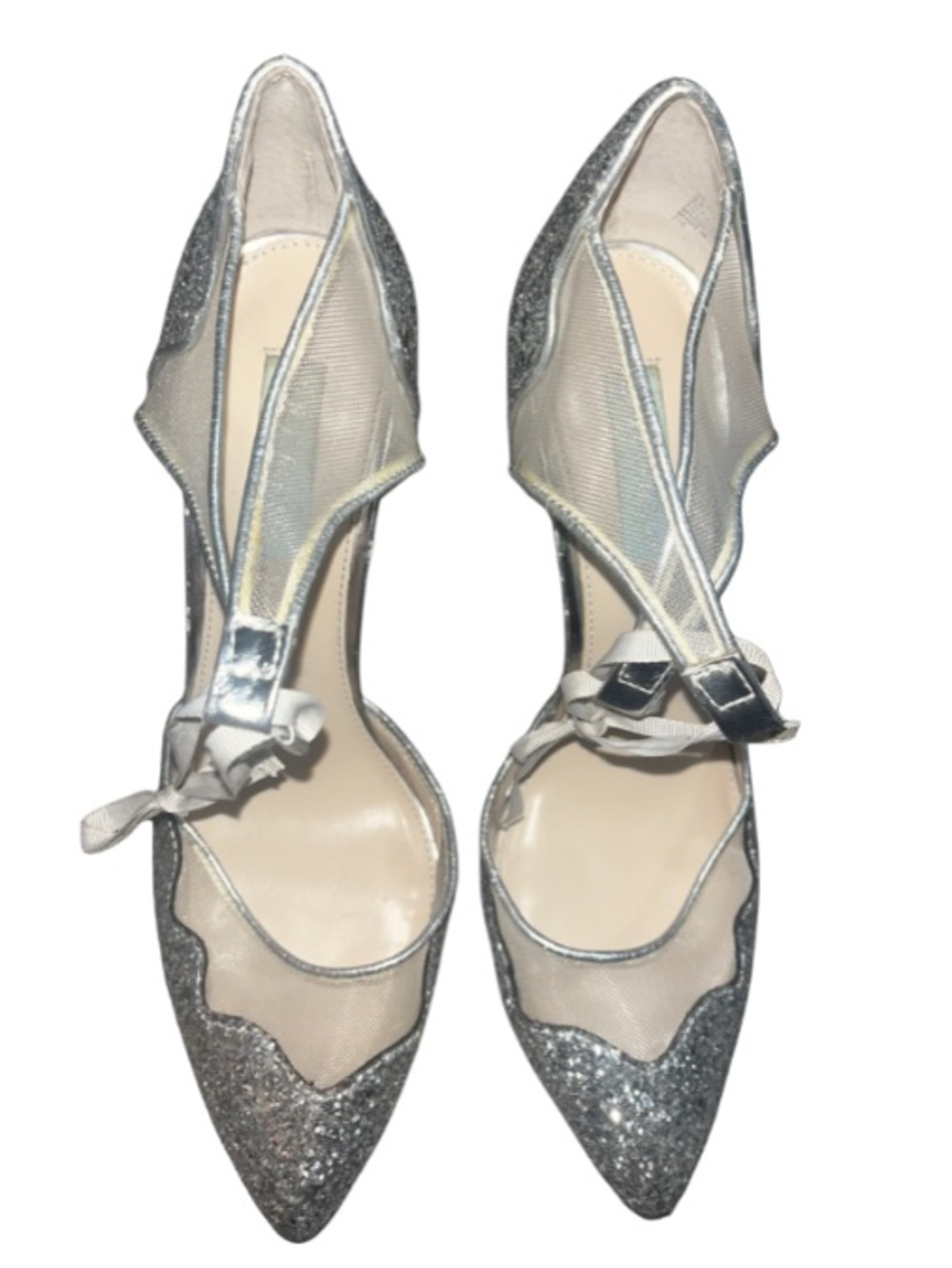 Blue by Betsey Johnson
"Stela" Silver Glitter Mesh Pumps 9.5 - Picture 9 of 10